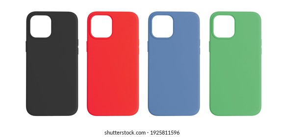Back Cover for Smartphone in four color isolated on white background - Shutterstock ID 1925811596