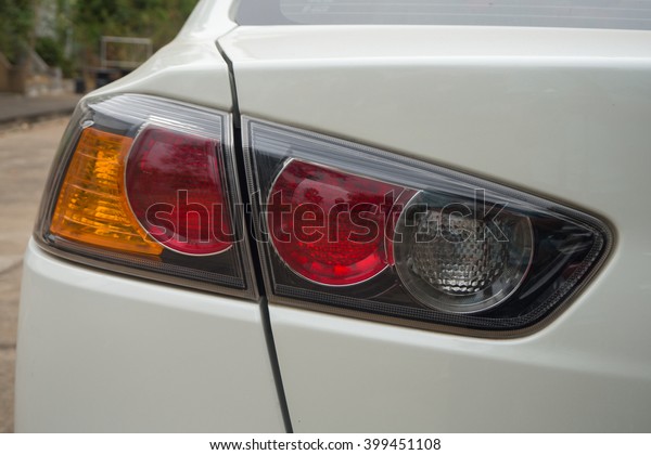 Back end\
lighting of car, red yellow and\
clear