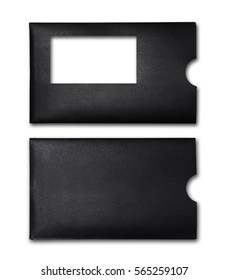 Back And Front Of Black Envelope For Business Correspondence Isolated On White