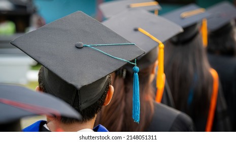 Back Graduates Ceremony Success Graduates Universityconcept Stock Photo ...