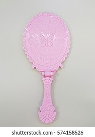 Back Of Hand Mirror, Pink Pattern