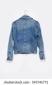 Back Jeans Jacket On Hanger 