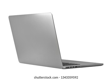 Back Laptop Or Notebook  Isolated On White Background With Clipping Path
