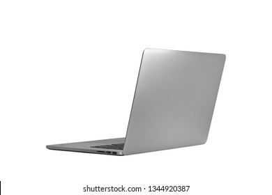 Back Laptop Or Notebook  Isolated On White Background With Clipping Path