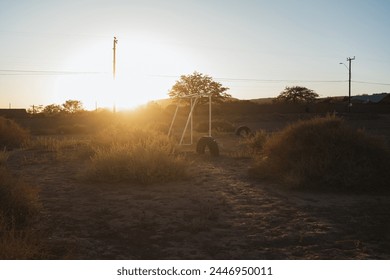 Back lit shot of a goal in a soccer field in San Pedro de Atacama, Chile - Powered by Shutterstock