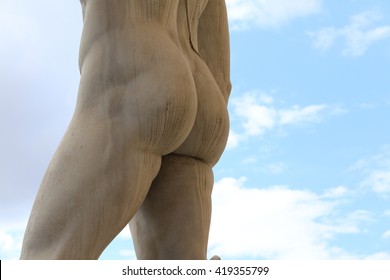 Back Of The Marble Statue With White Buttocks