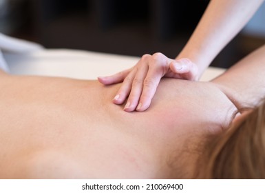Back massage close up