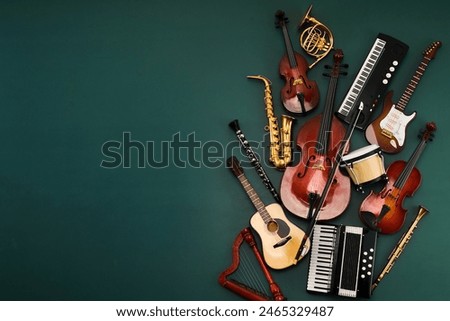 Back to music school. Assortment of Musical Instruments