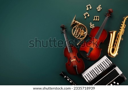 Back to music school concept. Music lesson school education concept,