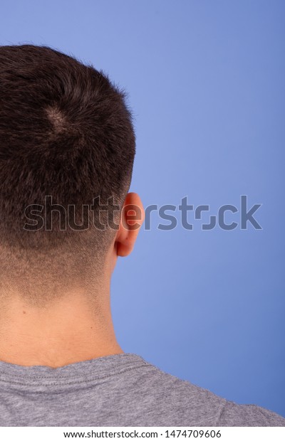 Back Neck Man Short Hair Blue Stock Photo Edit Now 1474709606