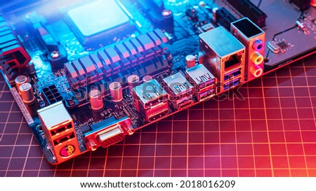 Back panel connectors computer motherboard