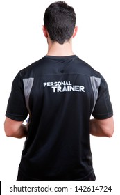 Back Of A Personal Trainer Isolated In White