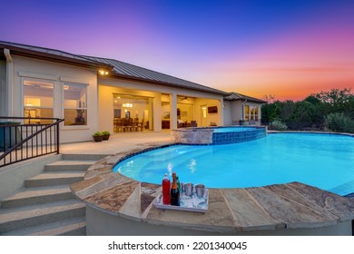 A Back Porch At Sunset