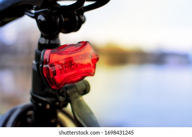 Back Red Light On The Bicycle Flash