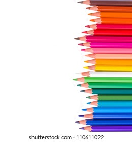 Back School Border Multicolored Pensils Isolated Stock Photo 110611022 ...