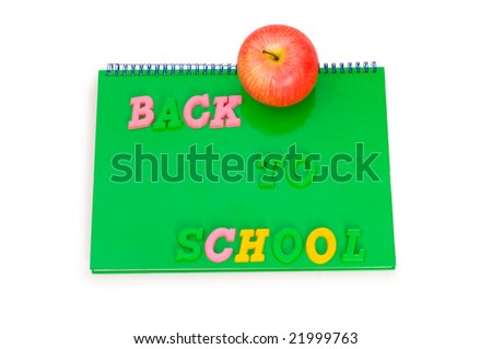Back to school concept with book and apple