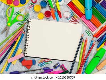 Back School Concept School Office Supplies Stock Photo 1010238709 