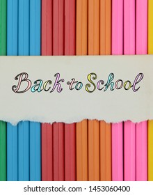 Back To School Concept. Pencils Backgroud, Frame