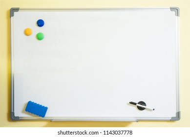 Back To School, 
Desk With Equipment For Schools And Whiteboard