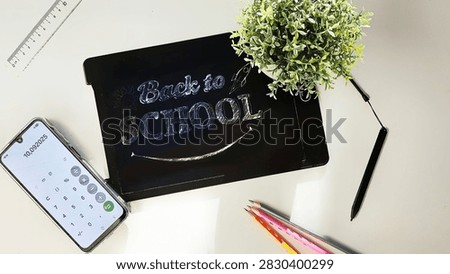 Back to School Flat Lay with Tablet and Smartphone