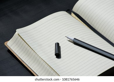 Back To School Noteblock Notebook Black Writing Pen Notes Summer Lines