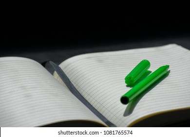 Back To School Noteblock Notebook Green Marker Color Notes Summer Lines