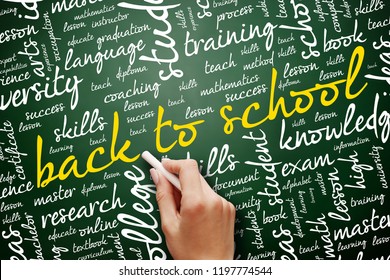 Back to School word cloud collage, education concept background