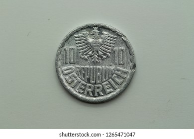 Back Side Of A Former 10 Dime Coin From Austria