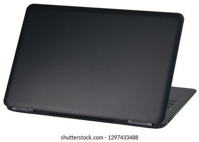 The Back Side Of The Laptop, Isolated On White Background.