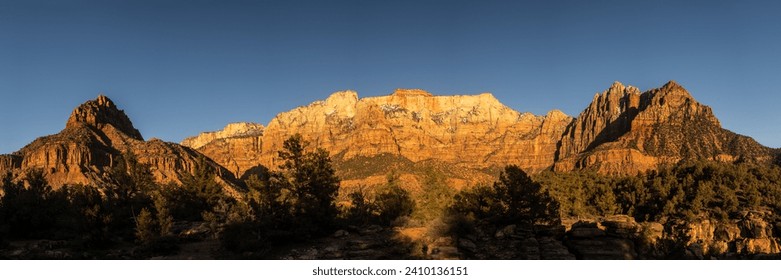 The Back Side of West Temple And Mounta Kinesava In The Backcountry of Zion National Park