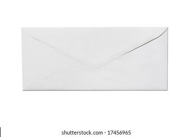 Back Of An Unused White Envelope Isolated On A White Background