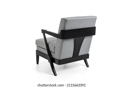 Back View Armchair Isolated On White Background.