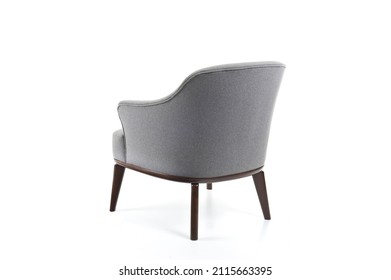 Back View Armchair Isolated On White Background.