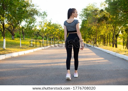 Similar – Attractive fit man running at sunset light