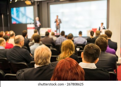 Back View Of Audience In A Business Conference