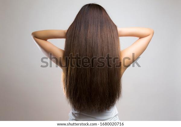 Back View Beautiful Brown Haired Woman Stock Photo (Edit Now) 1680020716