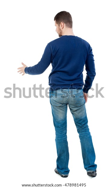 Back View Businessman Reaches Out Shake Stock Photo (Edit Now) 478981495