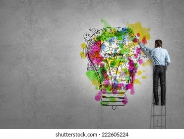 Drawing Colorful Business Ideas On Wall High Res Stock Images Shutterstock
