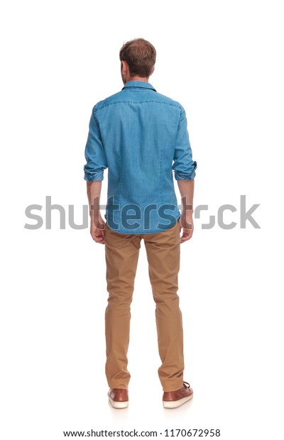 Back View Casual Man Standing On Stock Photo (Edit Now) 1170672958