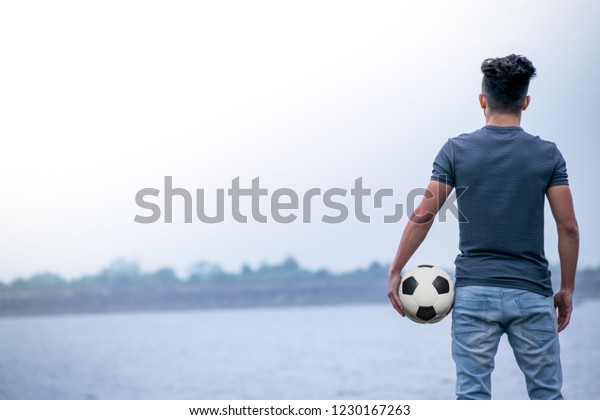 Back View Closeup Football Soccer Player Stock Photo Edit Now