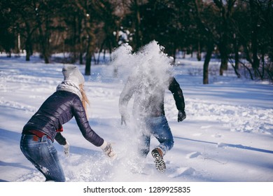 161 Man And Woman Throwing Snow At Each Other Images, Stock Photos 