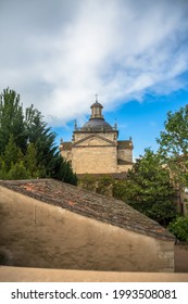 Back View At The Dome Copula Tower At The Iconic Spanish Romanesque And Renaissance Architecture Building At The Iglesia De Cerralbo, Downtown City