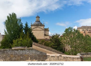 Back View At The Dome Copula Tower At The Iconic Spanish Romanesque And Renaissance Architecture Building At The Iglesia De Cerralbo, Downtown City