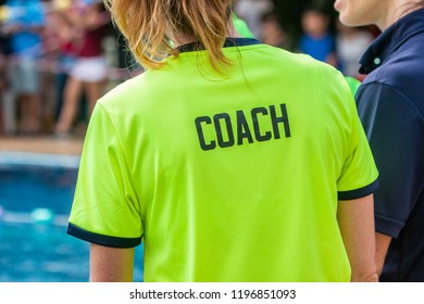 Back View Female Swimming Coach Word Stock Photo 1196851093 | Shutterstock