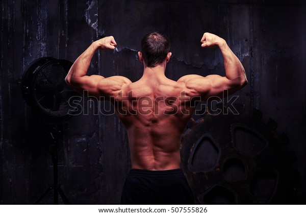 Back View Fitness Male Model Showing Stock Photo 507555826 | Shutterstock