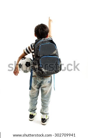 Similar – Image, Stock Photo Rear view child playing with scooter