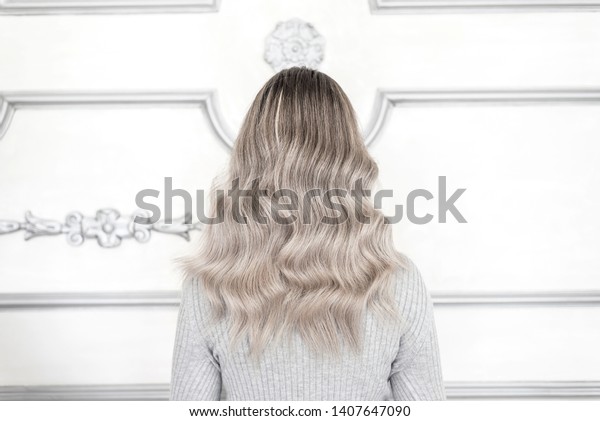 Back View Girl Pretty Blond Ombre Stock Photo Edit Now 1407647090