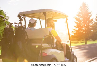 Back View Handsome Men Driving Golf Stock Photo 707444827 | Shutterstock