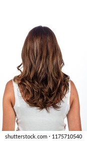 Back View Of Light Brown Wavy Hair