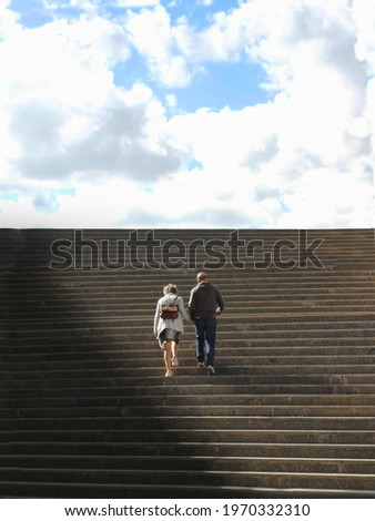 Similar – Image, Stock Photo Stairs in the old building